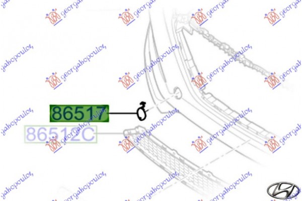 Καλυμμα Γαντζου Εμπρος (Γ) Hyundai Tucson 15-18 - 375007830