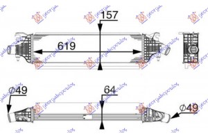 Ψυγειο Intercooler 2.2 D Πετρελαιο (620x160x65) (MAHLE Behr Premium LINE) Infiniti Q50 14- - 404006200