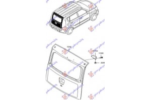 Πορτα Πισω 5x (Γ) Kia Soul 08-11 - 422001480