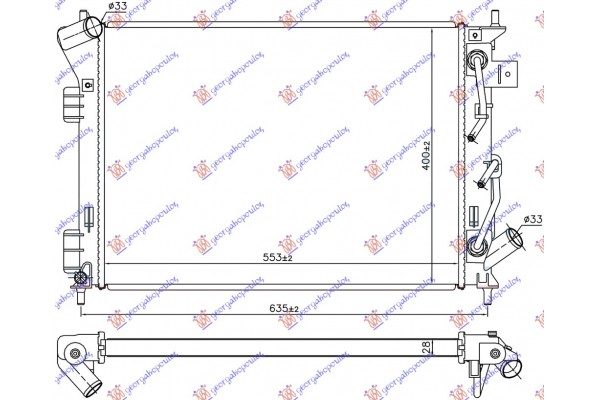 Ψυγειο 1.6i-2.0i-1.6 Gdi Βενζινη Αυτοματο (553x400x28) Kia Soul 13-16 - 422206310