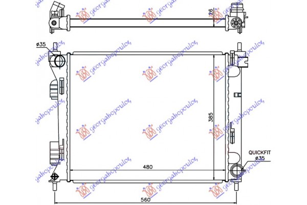 Ψυγειο 1.1-1.4 Crdi Μηχανικο Πετρελαιο (480x380x26) (ΤΟΥΡΚΙΑ) Kia Rio H/B 11-14 - 423006310