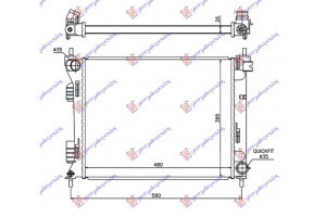 Ψυγειο 1.1-1.4 Crdi Μηχανικο Πετρελαιο (480x380x26) (ΙΝΔΙΑ) Kia Rio H/B 11-14 - 423006320