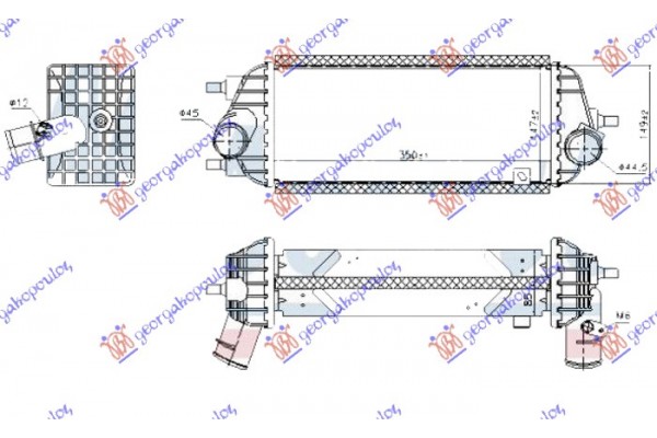 Ψυγειο Intercooler 1.7 Crdi Πετρελαιο (350x145x85) Kia Sportage 14-15 - 424206210