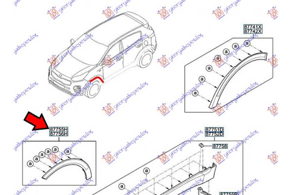 Πλαστικη Κουρμπα Φτερου Εμπρος (Γ) Αριστερα Kia Sportage 18- - 424406522