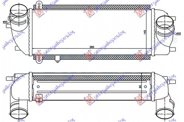 Ψυγειο INTERC. 2,0-2,2 Crdi (385x145x90) Kia Sorento 09-12 - 426006200