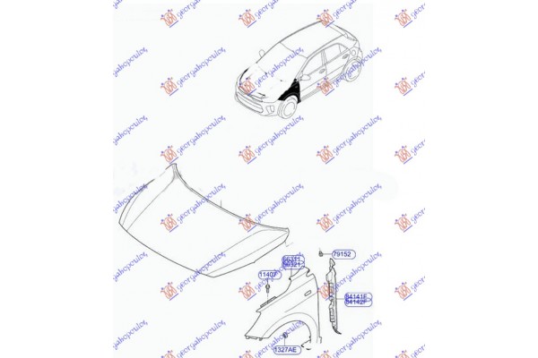 Φτερο Εμπρος (ΜΕ Τρυπα Για ΦΛΑΣ) (Γ) Δεξια Kia Stonic 17- - 427000661