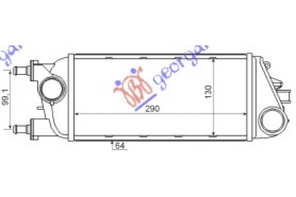 Ψυγειο INTERC. 0.9i-8V-1.3T.D (29x13x65) Lancia Y 11- - 460006200