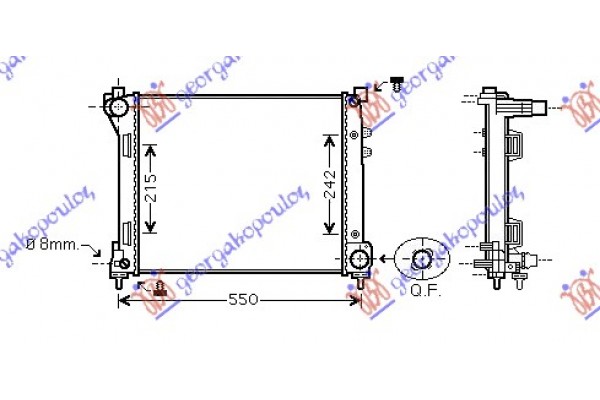 Ψυγειο 0,9i.8V-1.3 ΠΕΤΡΕΛ.(48x39.2x1.6) Lancia Y 11- - 460006300