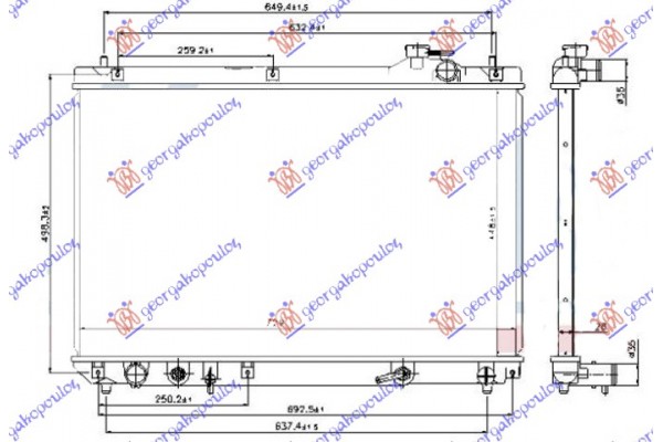 Ψυγειο Νερου 3.0 (RX300) Βενζινη Αυτοματο (450x730x26) Lexus Rx 300 97-03 - 485106310