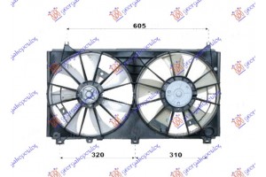 Βεντιλατερ Ψυγειου Κομπλε (ΔΙΠΛΟ) 2.5 Βενζινη (350/350MM) (2+2PIN) Lexus Is Ii 05-13 - 487106440