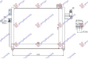 Ψυγειο A/C 2.0 Td Πετρελαιο (450x340x16) Mazda Premacy 99-04 - 500606410