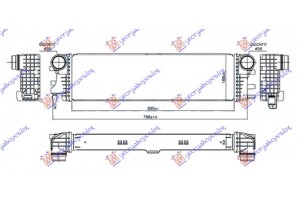Ψυγειο Intercooler Για ΌΛΑ Πετρελαιο (665x188x64) Mercedes V (W447) 15-20 - 526206210