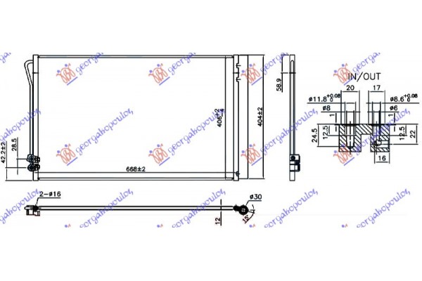 Ψυγειο A/C Για ΌΛΑ ΒΕΝΖΙΝΗ-ΠΕΤΡΕΛΑΙΟ (640x385x12) Mercedes V (W447) 15-20 - 526206400