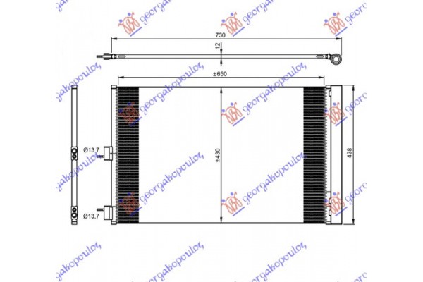 Ψυγειο A/C Gla 45 Amg (65x43x12) Mercedes Gla (X156) 14-17 - 527206410