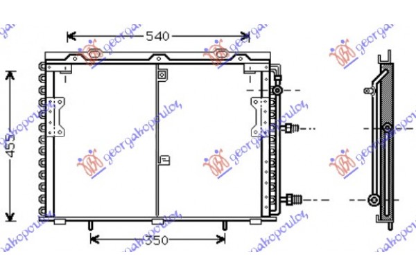 Ψυγειο A/C ΒΕΝΖ-ΠΕΤΡ (60x46x2,5) Mercedes S Class (W140) 91-98 - 529906400