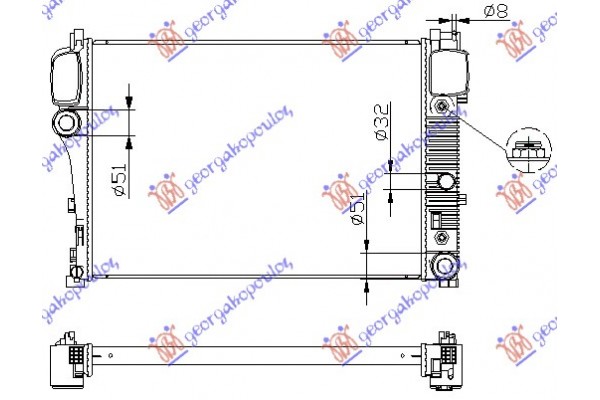 Ψυγειο ΒΕΝΖ-ΠΕΤΡ. (64x44x36) A/T Mercedes S Class (W221) 05-13 - 530006300