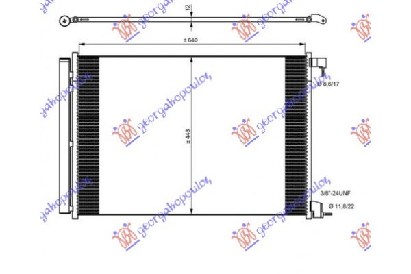 Ψυγειο A/C ΒΕΝΖΙΝΗ-ΠΕΤΡΕΛΑΙΟ (640x448x12) R134 Mercedes V (W447) 20- - 526306400