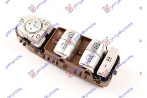 Διακοπτης ΠΑΡΑΘ/ΚΑΘΡ. ΕΜΠ. (Καφέ βαση/Ασημι μπουτον)(Τετραπλός)(3pin) Αριστερα Mercedes S Class (W222) 13-17 - 530107174