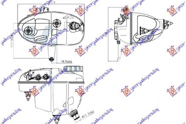 Δοχειο Νερου Ψυγειου (ΜΕ 2 Σωληνακια Στο ΠΛΑΪ) Mercedes S Class (W222) 13-17 - 530108510
