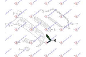 Διακοσμητικο Σποιλερ Προφυλακτηρα Πισω Χρωμιο (S63/S65 AMG) Αριστερα Mercedes S Class (W222) 17-20 - 530204042