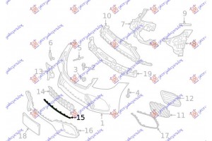 Διακοσμητικο Διχτυου Προφυλακτηρα Εμπρος Χρωμιο (S63/S65 AMG) Mercedes S Class (W222) 17-20 - 530204830