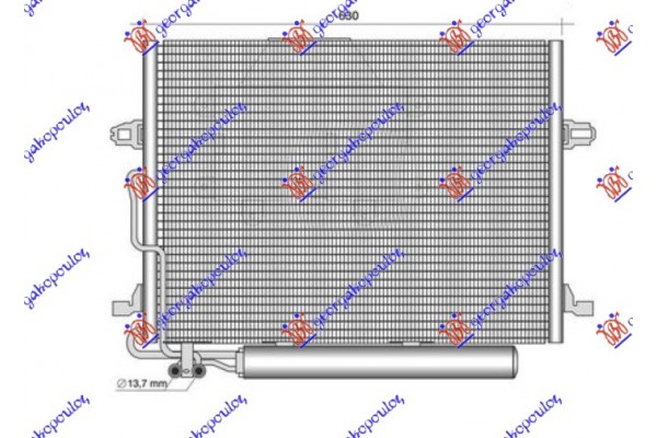 Ψυγειο A/C 3.5-5.5 Βενζινη - 3.0 Πετρελαιο 07- (628x442x16) Mercedes E Class (W211) 02-09 - 018806410