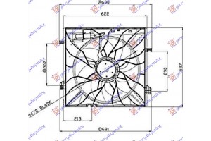 Βεντιλατερ Ψυγειου Κομπλε Βενζινη - Πετρελαιο (485mm) (4 PIN) (600W) Mercedes Gl (X166) 12-15 - 527506450
