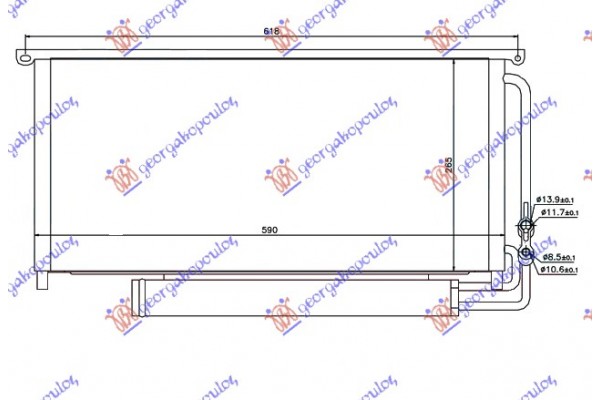 Ψυγειο A/C 0.7i-6V Brabus (59x26.5x1.6) Smart Fortwo Roadster 03-07 - 548906400