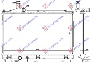 Ψυγειο Νερου 2.0-2.4-3.0 Βενζινη - 2.0 Hybrid (400x690x16) Mitsubishi Outlander 16-20 - 550206300