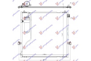 Ψυγειο A/C 3.0-3.5i V6 24V Βενζινη - 2.5-3.2 Did Πετρελαιο (546x500) Mitsubishi Pajero 07-12 - 554006410