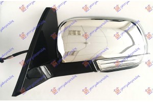 Καθρεφτης ΗΛΕΚΤ. ΘΕΡΜΑΙΝ. ΗΛΕΚ. ΑΝΑΚΛ. (ΜΕ Φλας & Φως ΑΣΦ.) Χρωμιο (CONVEX GLASS) Αριστερα Mitsubishi Pajero 07-12 - 554007592