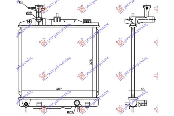 Ψυγειο Νερου 1.0-1.2 Βενζινη Μηχανικο (375x395x16) Mitsubishi Space Star 13-16 - 557006300