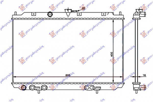 Ψυγειο 1.8 Βενζινη Μηχανικο (400x695x16) Nissan Almera Tino 00-05 - 575506300