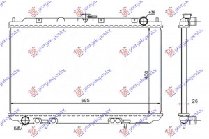 Ψυγειο 2.2 dCi-Di Πετρελαιο Μηχανικο (400x695x26) (KOYO) Nissan Almera Tino 00-05 - 575506335