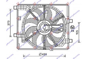 Βεντιλατερ Ψυγειου Κομπλε 1.6 Dig Turbo Βενζινη - 1.5 Dci Πετρελαιο (ΜΟΝΟ) (2ΦΙΣΕΣ) (2+2PIN) (425MM) Nissan Juke 15-19 - 577106450