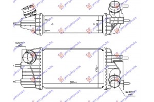 Ψυγειο Intercooler 1.5 Dci Πετρελαιο (281x175x80) Διαγωνια Κολαρα Κουμπωτα Nissan Juke 15-19 - 577106220