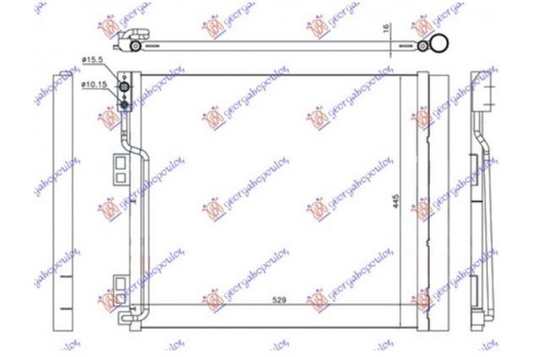 Ψυγειο A/C 1.5 Dci Πετρελαιο (490x450x16) (KOYO) Nissan Nv 200/EVALIA 09- - 578006415