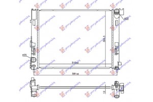 Ψυγειο Νερου 0.9 IG-T Βενζινη - 1.5 Dci Πετρελαιο (510x395x12) Nissan Micra (K14) 17- - 579206300