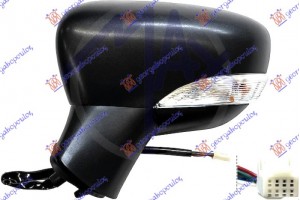 Καθρεφτης ΗΛΕΚΤ. ΘΕΡΜΑΙΝ. Μαυρος (ΜΕ ΦΛΑΣ) (7pin) (CONVEX GLASS) Αριστερα Nissan Micra (K14) 17- - 579207492