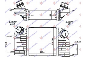 Ψυγειο Intercooler 1.5 Dci Πετρελαιο (205x205x64) Nissan Note 13- - 582006210