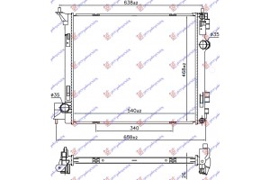 Ψυγειο Νερου 1.6 DIG-TURBO Βενζινη 1.6-2.0 Dci Πετρελαιο (540x468x26) Nissan X-TRAIL 17-21 - 583106300