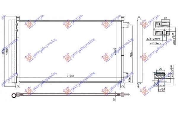 Ψυγειο A/C 2.0-2.5 16v Βενζινη (710x400x12) (KOYO) Nissan X-TRAIL 14-17 - 583006415