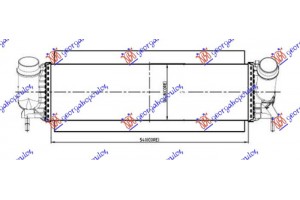Ψυγειο Intercooler 2.3 Dci Πετρελαιο (540x150x80) Κολαρα Φ 56/51 Nissan P/U (D23) Navara NP300 2WD-4WD 15- - 584106210