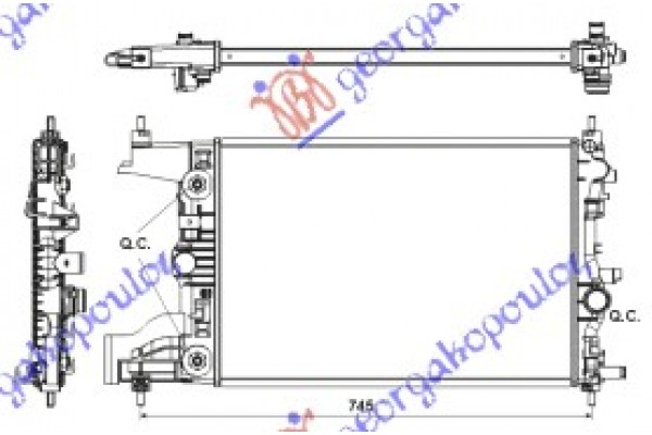 Ψυγειο 1.6 Βενζ (58x39) ΑΥΤΟΜ. Opel Astra J 5D/S.W. 13-16 - 600206325