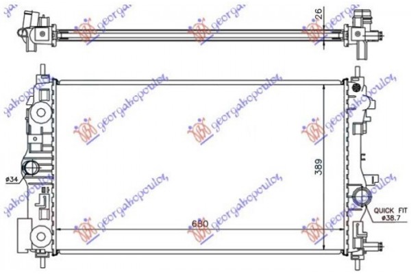 Ψυγειο 1.7-2.0 Πετρελαιο (68x39,5) (KOYO) Opel Cascada 13- - 612606375