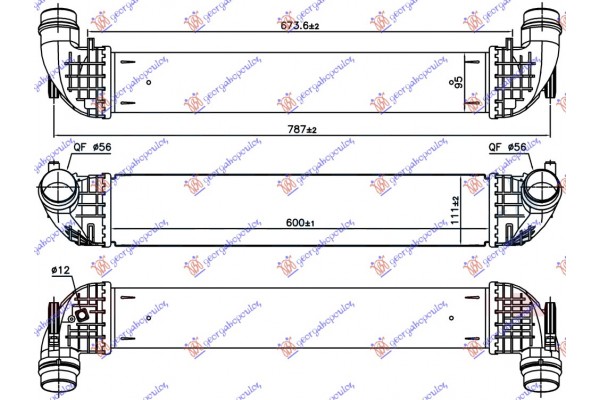 Ψυγειο Intercooler 1.4 Sιdι Turbo Βενζινη (600x111x95) Opel Astra K 5D/S.W. 16-19 - 600406200