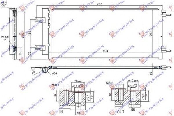 Ψυγειο A/C Για Ολα ΒΕΝΖΙΝΗ/ΠΕΤΡΕΛΑΙΟ Turbo (640x290x16) (KOYO) Opel Astra K 5D/S.W. 16-19 - 600406415