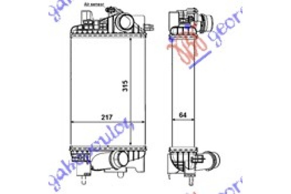 Ψυγειο INTERC.1,4-16V Turbo (315x218x64) Opel Meriva 10-14 - 602006200