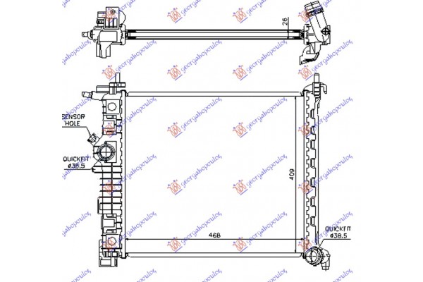 Ψυγειο 1,4i-16v TURBO(47x42,8)A14NEL/T (KOYO) Opel Meriva 10-14 - 602006315