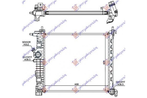 Ψυγειο 1,3-1,7 Cdti (47x42,8) Μηχανικο Opel Meriva 10-14 - 602006325